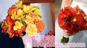 适合秋天用的鲜艳手捧花2