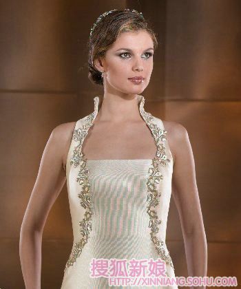 Isabelaguado香槟色蕾丝婚纱1