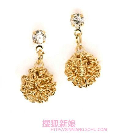 时尚新娘都爱的金色耳环3