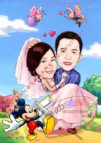 深圳动漫铺子工作室真人卡通形象手绘作品集---婚庆