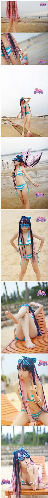 cosplay吊带袜天使 性感比基尼