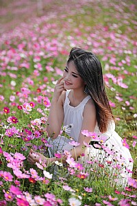 美丽的格桑花人像