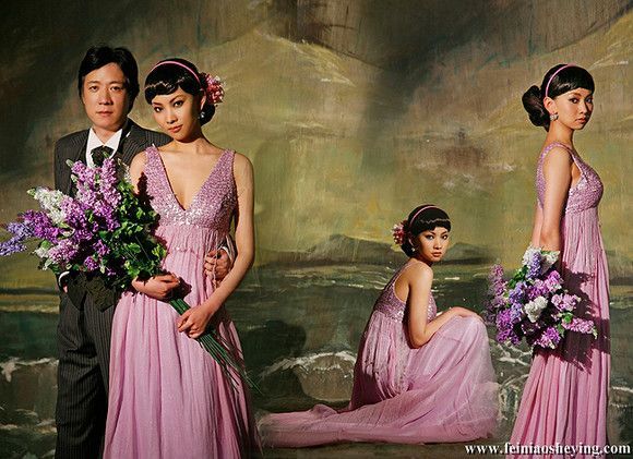 王微的非主流风格个性婚纱照1