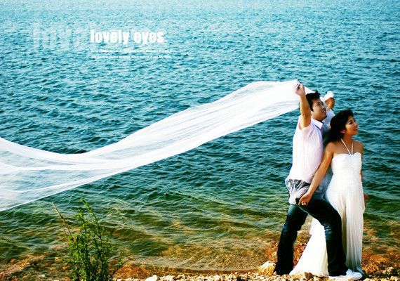 海边婚纱摄影照片：i love you6